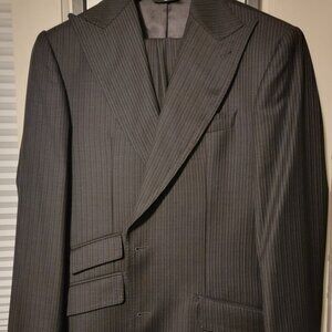 Grey Winston & Lee Single-Breasted Pinstripe Suit, Super 150s Wool